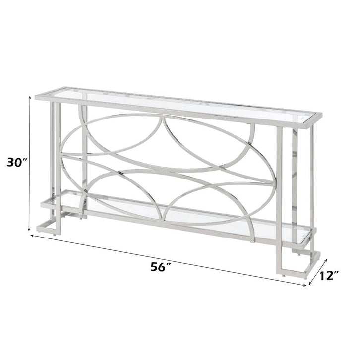 Kalan - Sofa Table - Glass & Silver