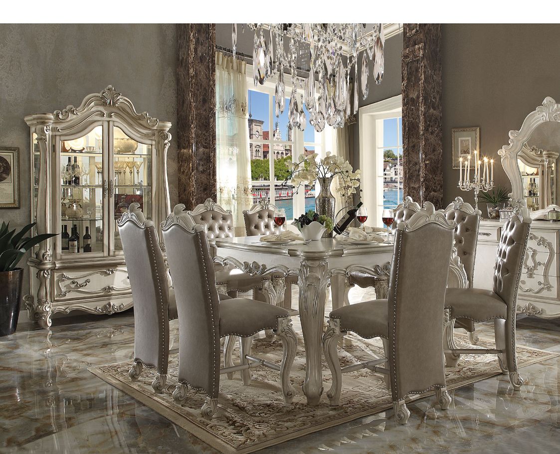 Versailles Counter Height Table in Bone White