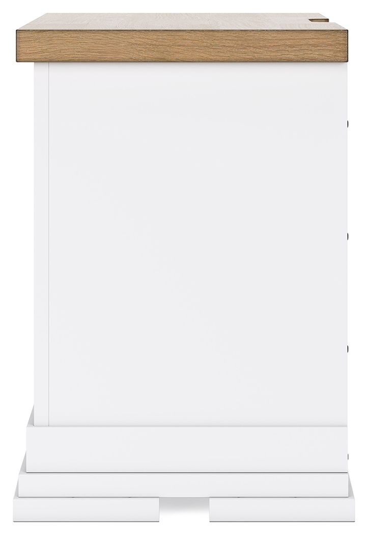 Ashbryn - Three Drawer Night Stand - White / Natural