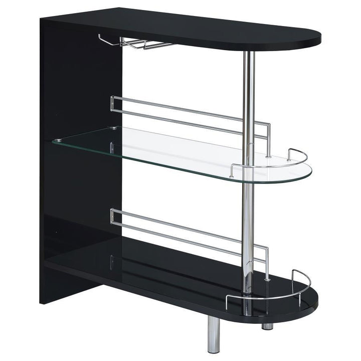 Coaster Furniture Adolfo - Rectangular 2-Tier Home Bar Table - Black High Gloss