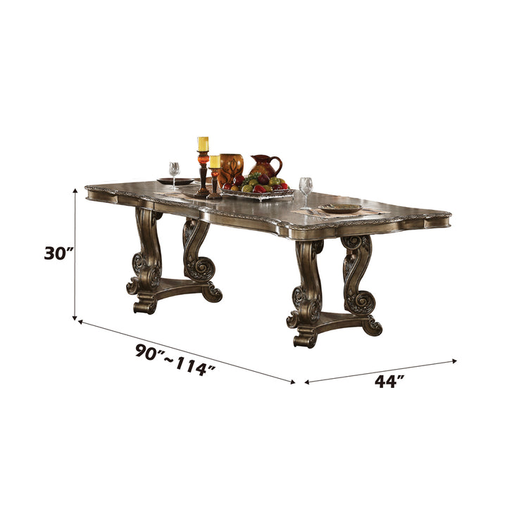 Ragenardus Dining Table with Leaf in Vintage Oak - dimensions