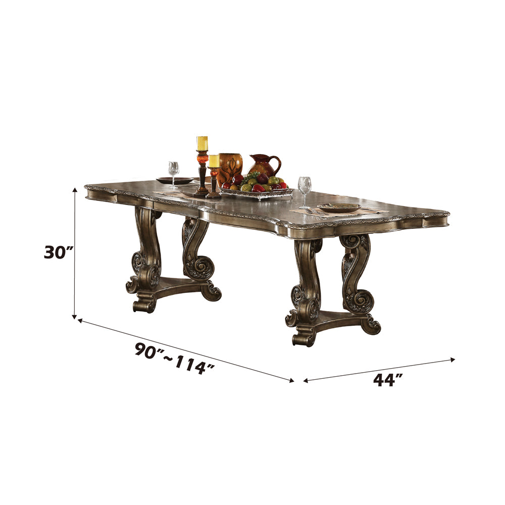 Ragenardus Dining Table with Leaf in Vintage Oak - dimensions