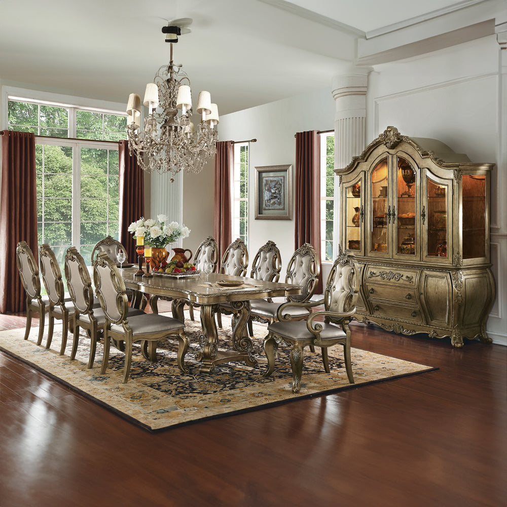 Ragenardus Side Chair (Set-2) in Vintage Synthetic Leather & Vintage Oak Finish - lifestyle