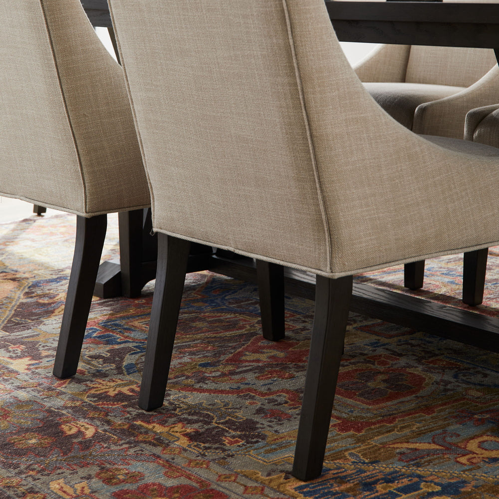 Lattice Upholstered Dining Chair Beige / Dark Brown