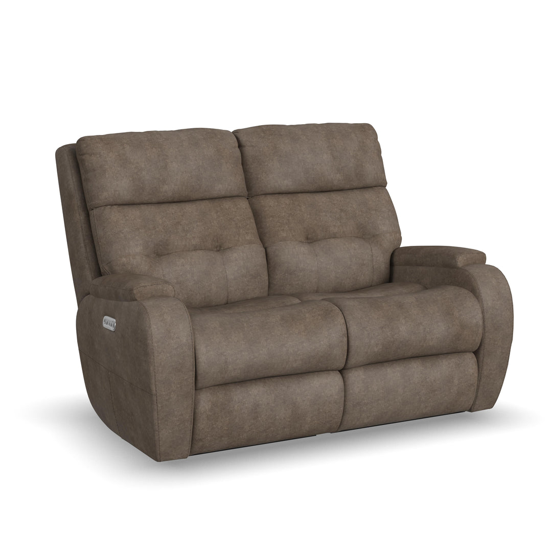 flexsteel-b3906-60h-strait-power-reclining-loveseat-with-power-headrests-dark-brown