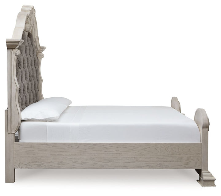 Bruchandi - King Upholstered Panel Bed - Antique White by Ashley Furniture product image