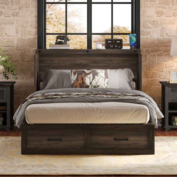 full-size-farmhouse-murphy-cabinet-bed-with-charging-station-and-storage-rustic-gray