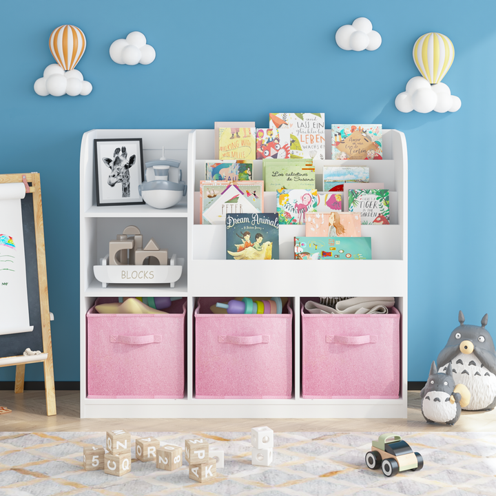 kids-bookcase-and-bookshelf-multifunctional-bookcase-white-pink