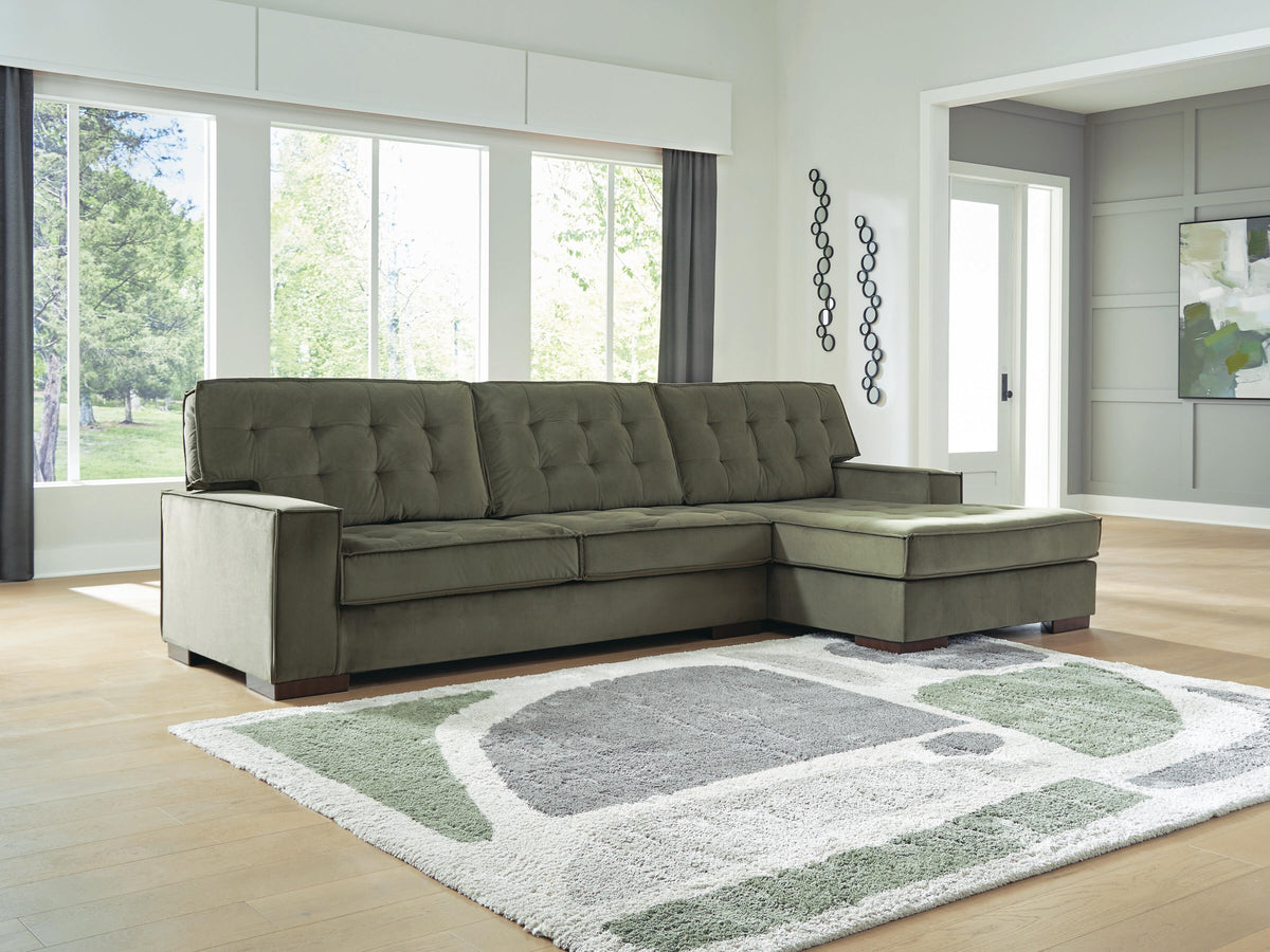 Caspian-Town 2-Piece Sectional with Chaise - Olive (2)