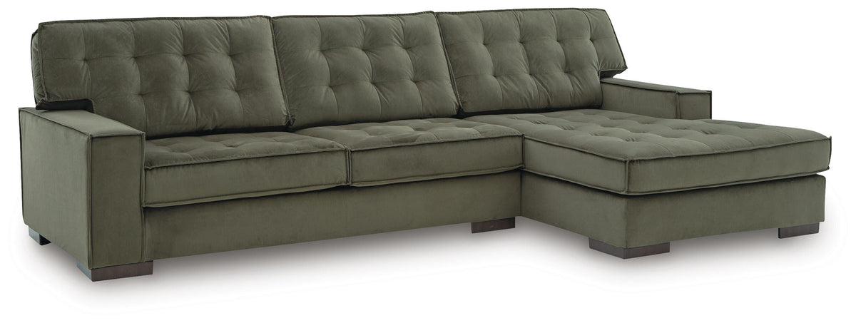 Caspian-Town 2-Piece Sectional with Chaise - Olive (1)
