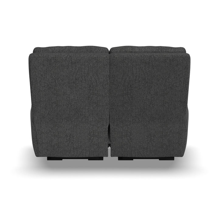 Strait Power Reclining Loveseat With Power Headrests Gray