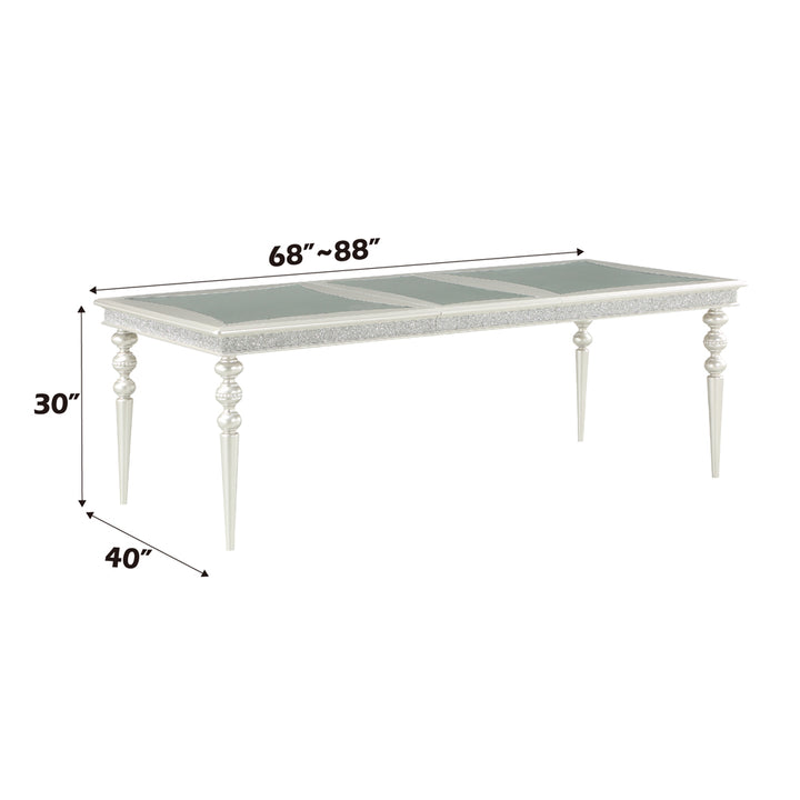Maverick Dining Table in Platinum - dimensions