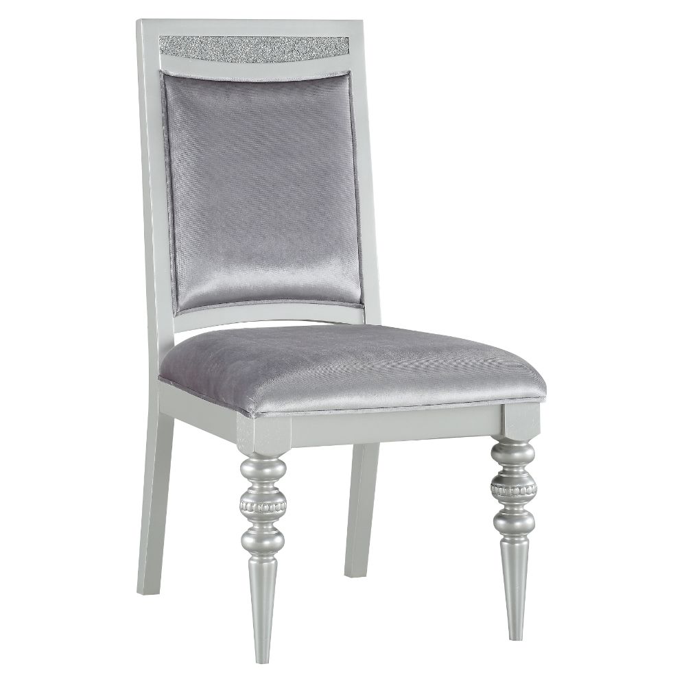 Maverick Side Chair (Set-2) in Fabric & Platinum Finish