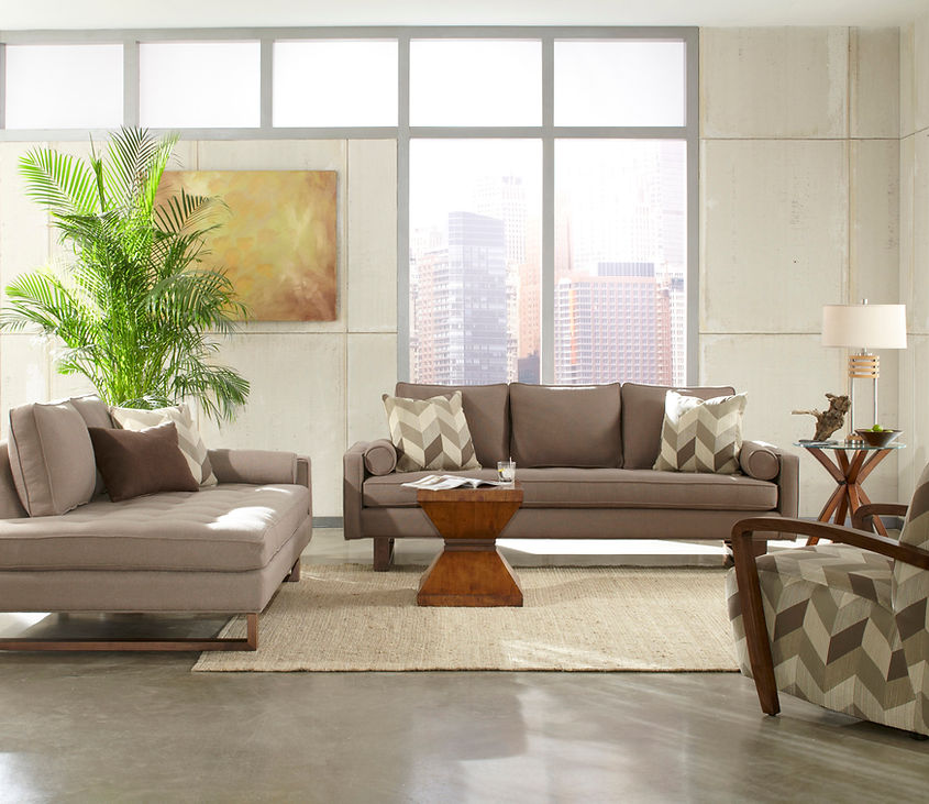 Jonathan Louis Bennet Estate Sofa with walnut wood base