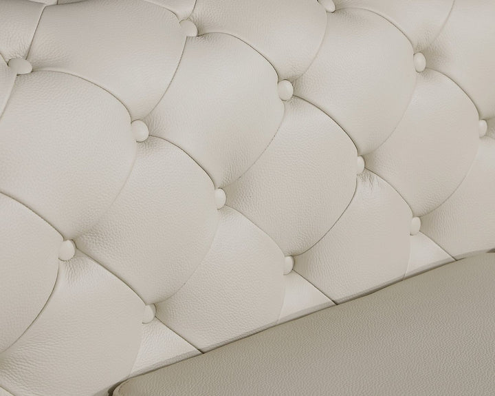 DivanItalia 970 Loveseat in Top-Grain Italian Leather - Cream