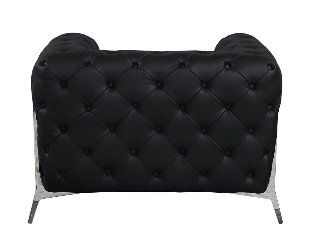 DivanItalia 970 Italian Leather Black Chair - alternate view 3