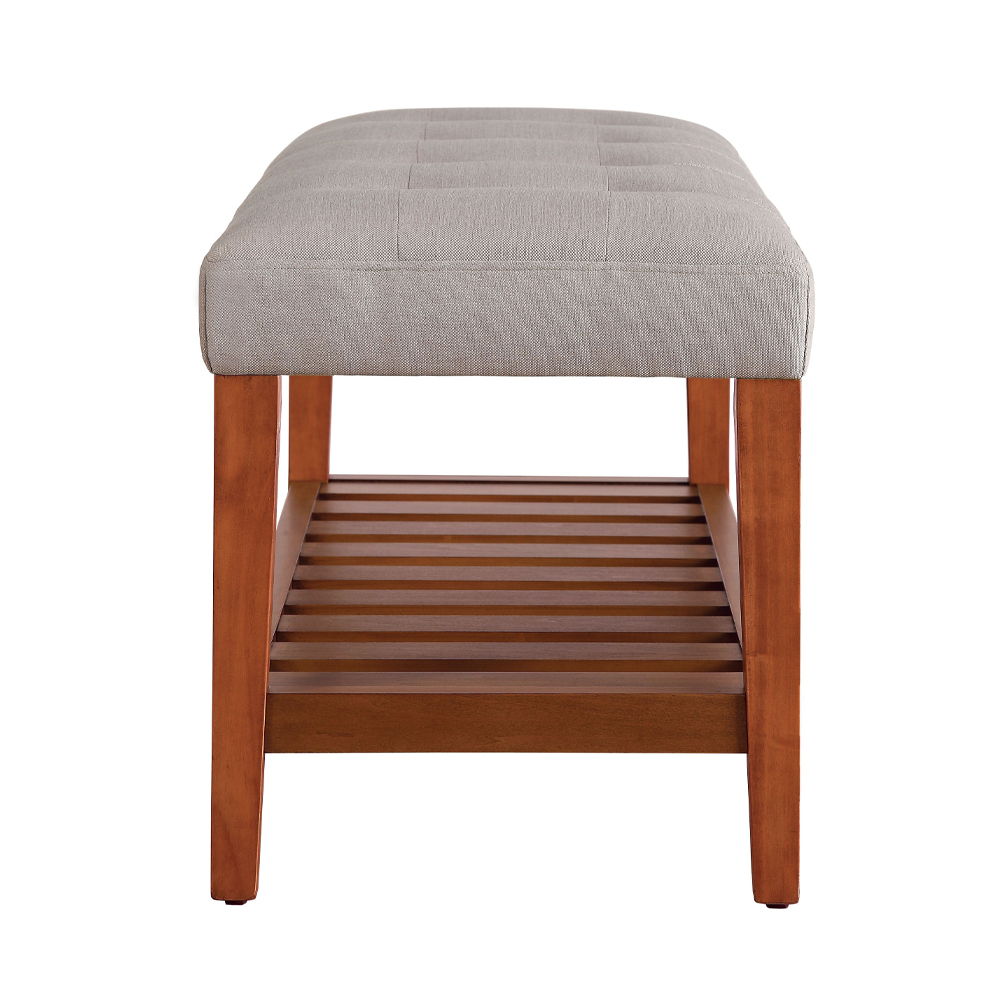 Charla - Bench - Light Gray Fabric & Oak