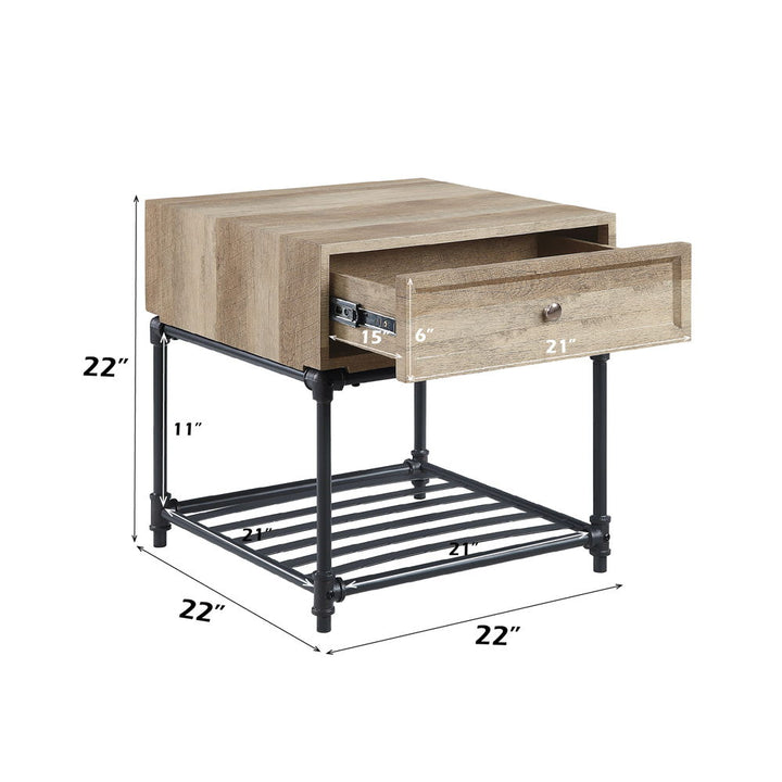 Brantley II - End Table - Oak & Sandy Black