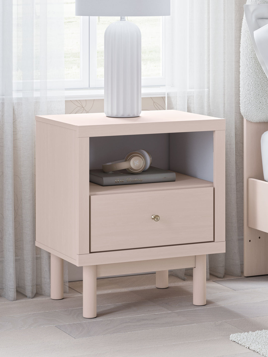 Wistenpine - One Drawer Night Stand - Blush