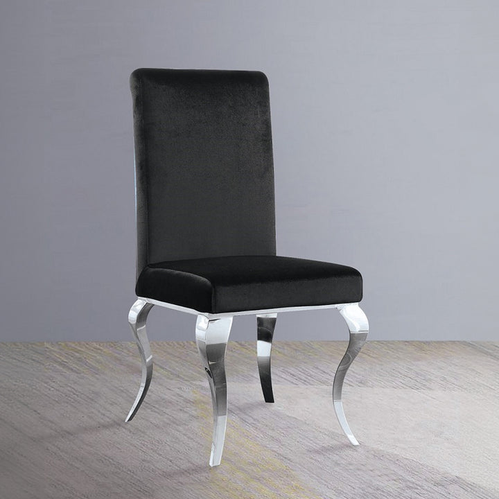Fabiola Side Chair (Set-2) in Fabric &amp; Stainless Steel