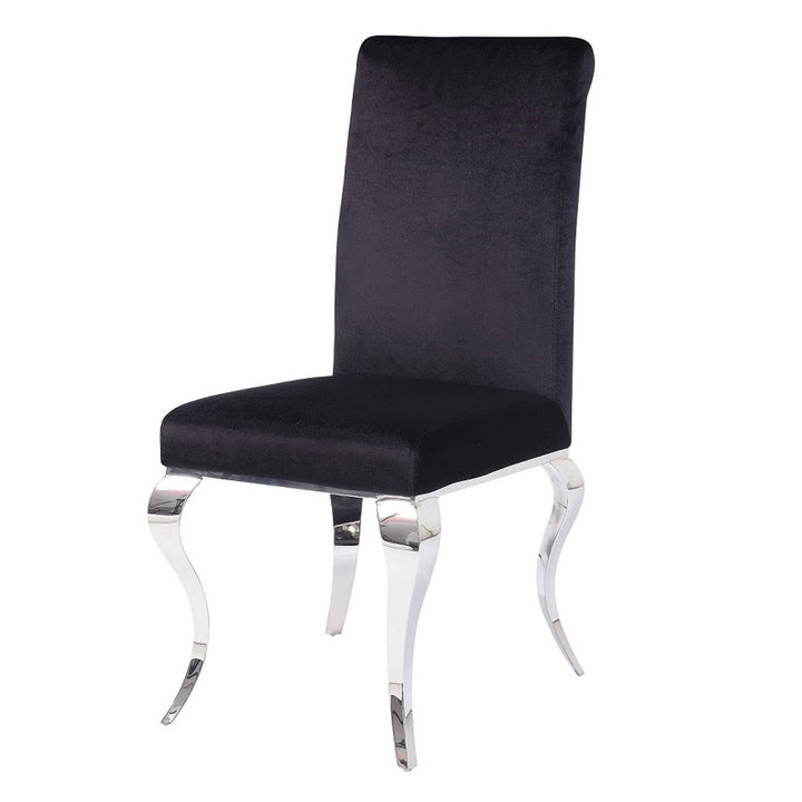 Fabiola Side Chair (Set-2) in Fabric &amp; Stainless Steel
