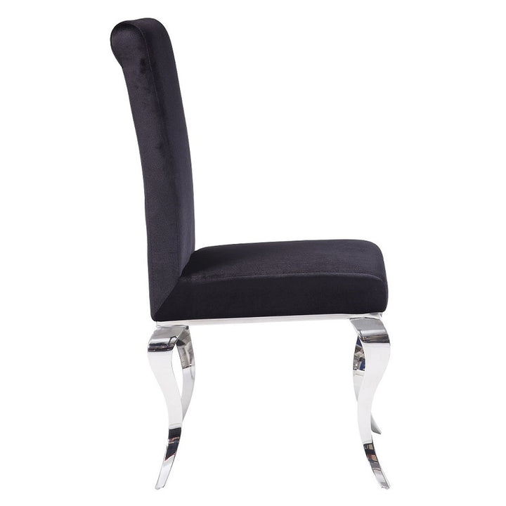 Fabiola Side Chair (Set-2) in Fabric &amp; Stainless Steel