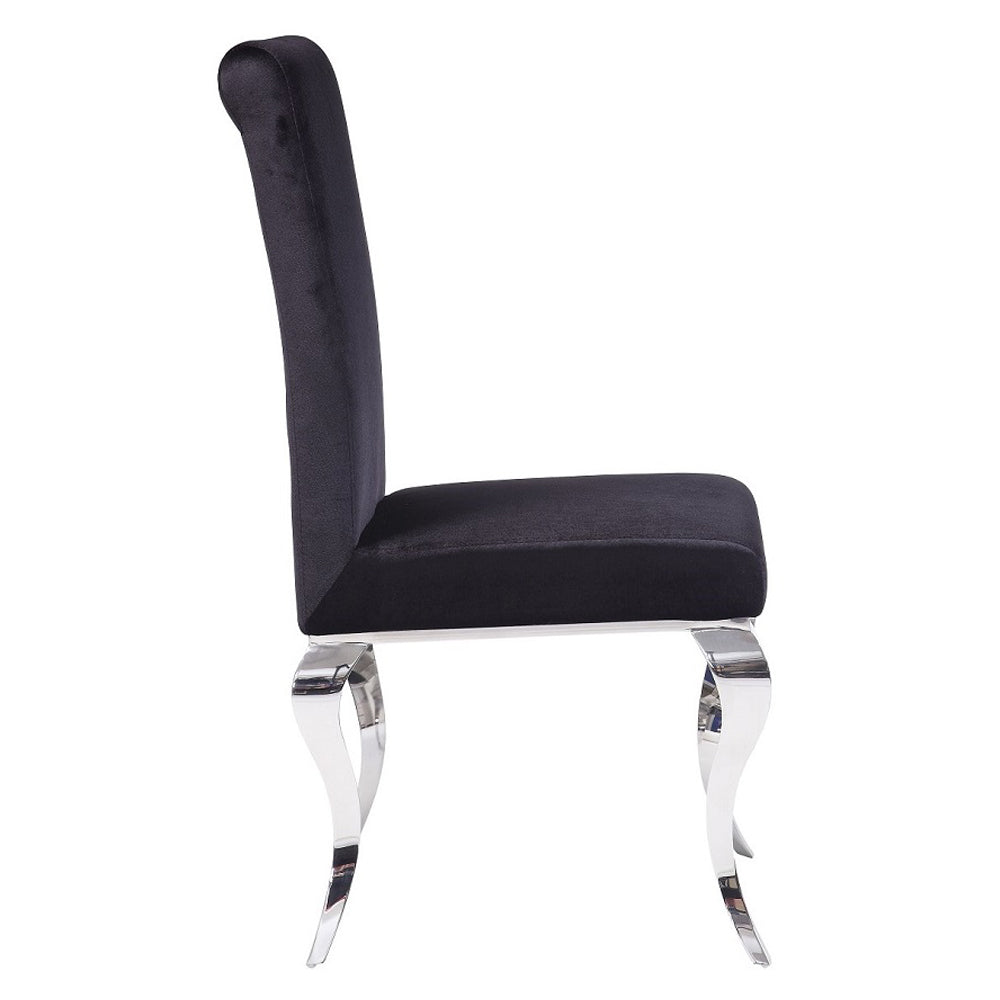Fabiola Side Chair (Set-2) in Fabric & Stainless Steel