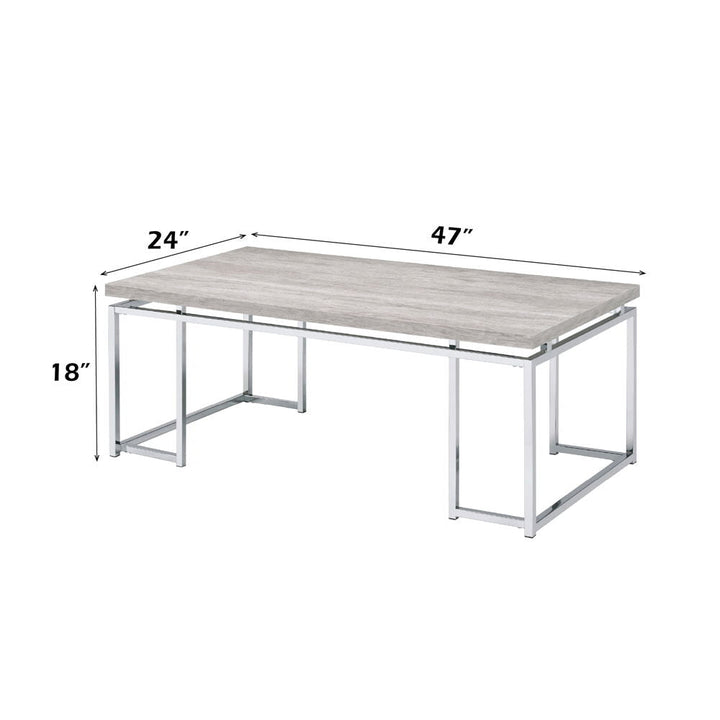 Chafik - Coffee Table - Natural Oak & Chrome