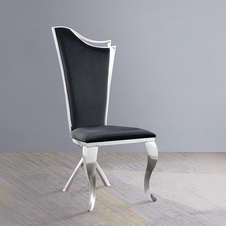Cyrene Side Chair (Set-2) in Fabric &amp; Stainless Steel
