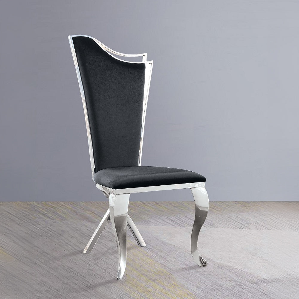 Cyrene Side Chair (Set-2) in Fabric & Stainless Steel