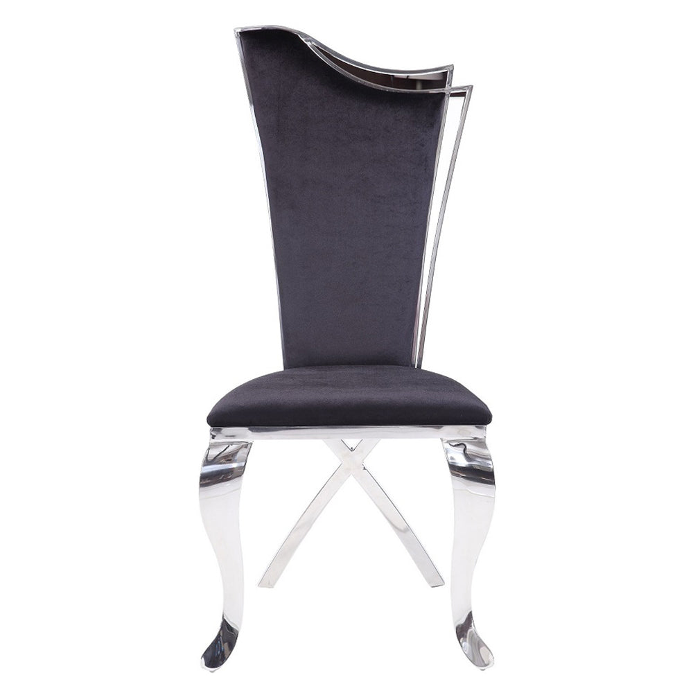 Cyrene Side Chair (Set-2) in Fabric & Stainless Steel
