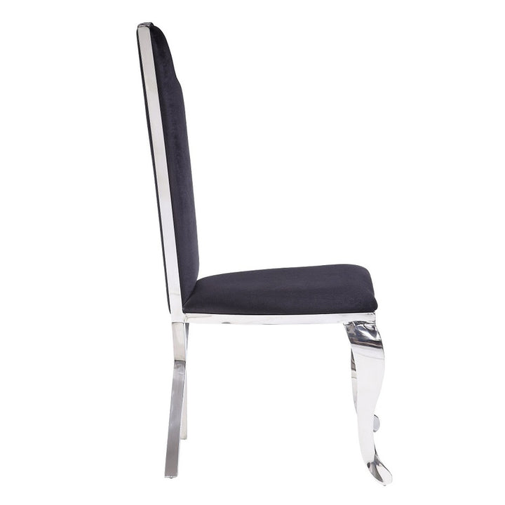 Cyrene Side Chair (Set-2) in Fabric &amp; Stainless Steel