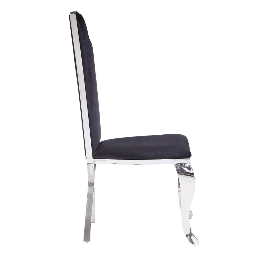 Cyrene Side Chair (Set-2) in Fabric & Stainless Steel
