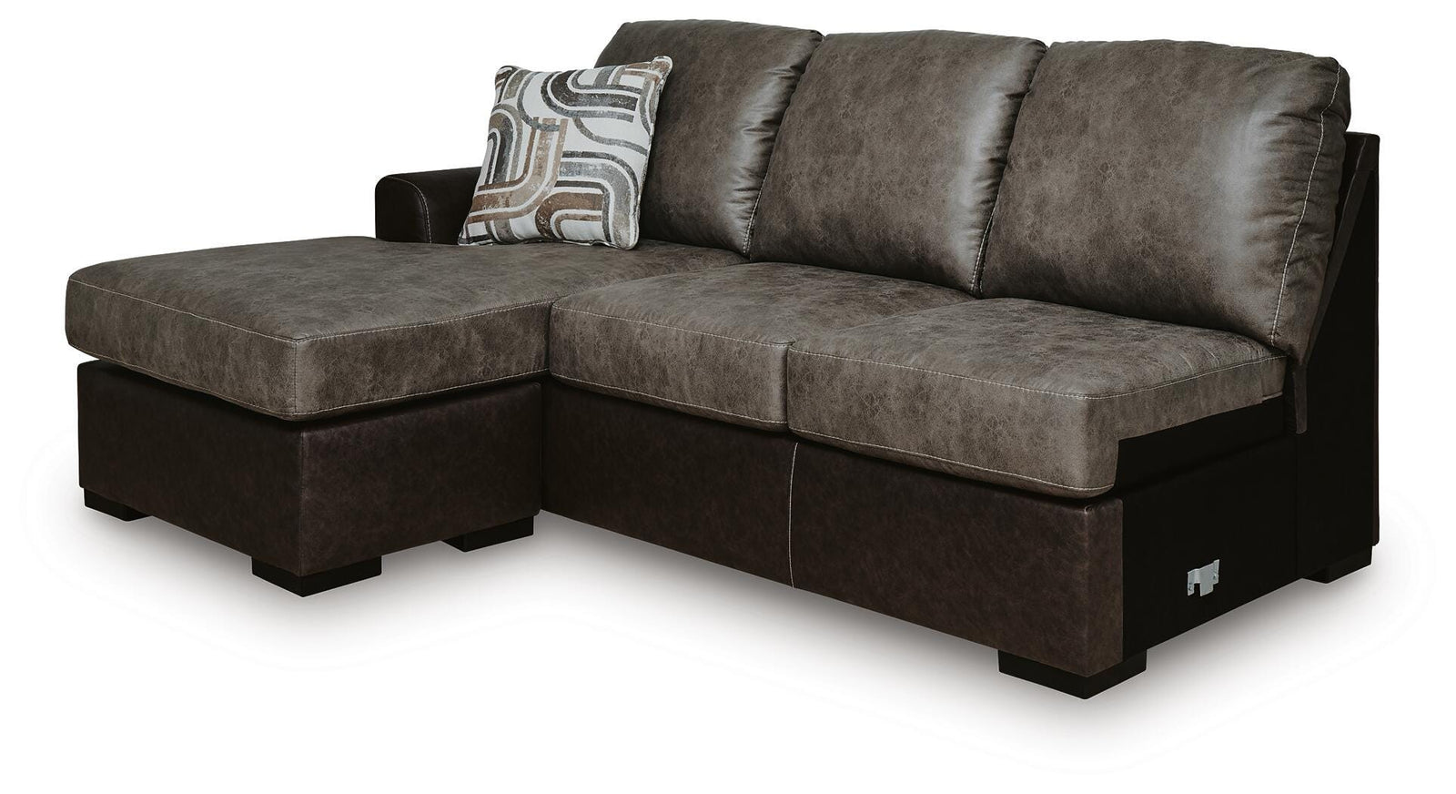 Castille Way Left-Arm Facing Sofa Chaise - Dark Brown (1)