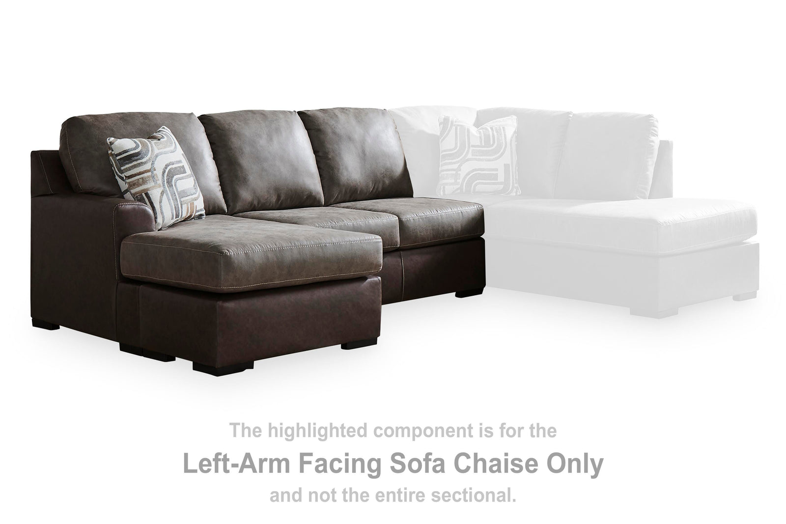 Castille Way Left-Arm Facing Sofa Chaise - Dark Brown (2)