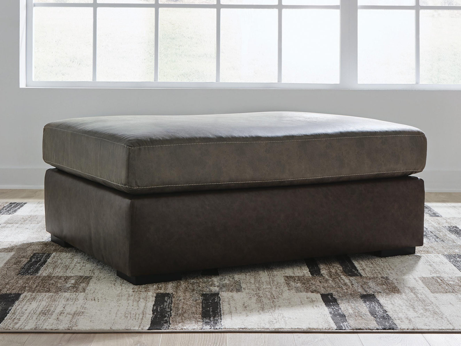 Castille Way Oversized Accent Ottoman - Dark Brown (2)