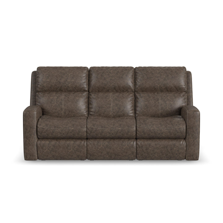 Flexsteel B3805-62L Score  Power Reclining Sofa With Power Headrests & Lumbar  Brown