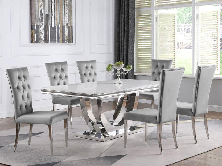 Kerwin - Velvet Upholstered Dining Side Chair  - Gray