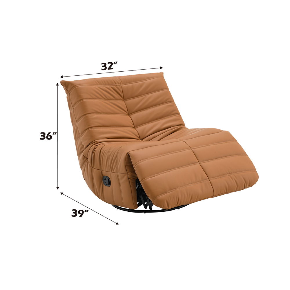 talmon-recliner-with-swivel-orange-synthetic-leather