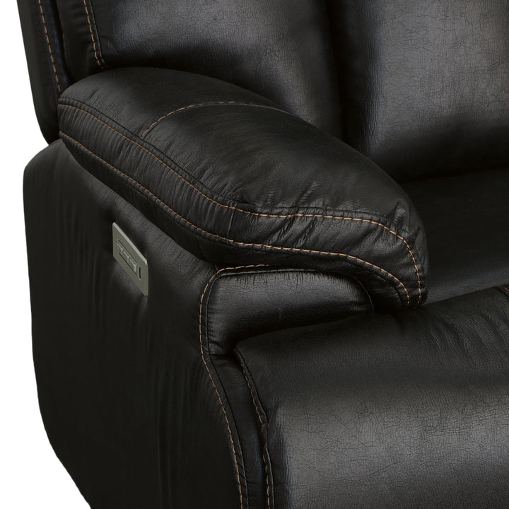 Clive Fabric Power Reclining Loveseat with Power Headrests &amp; Lumbar in Peppercorn