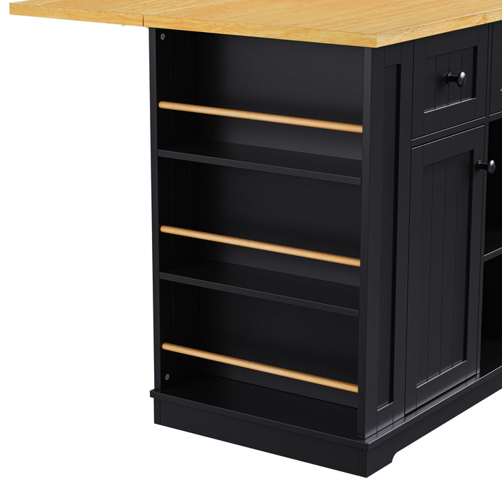 53-inch-black-kitchen-island-cart-with-drop-leaf-and-power-outlet