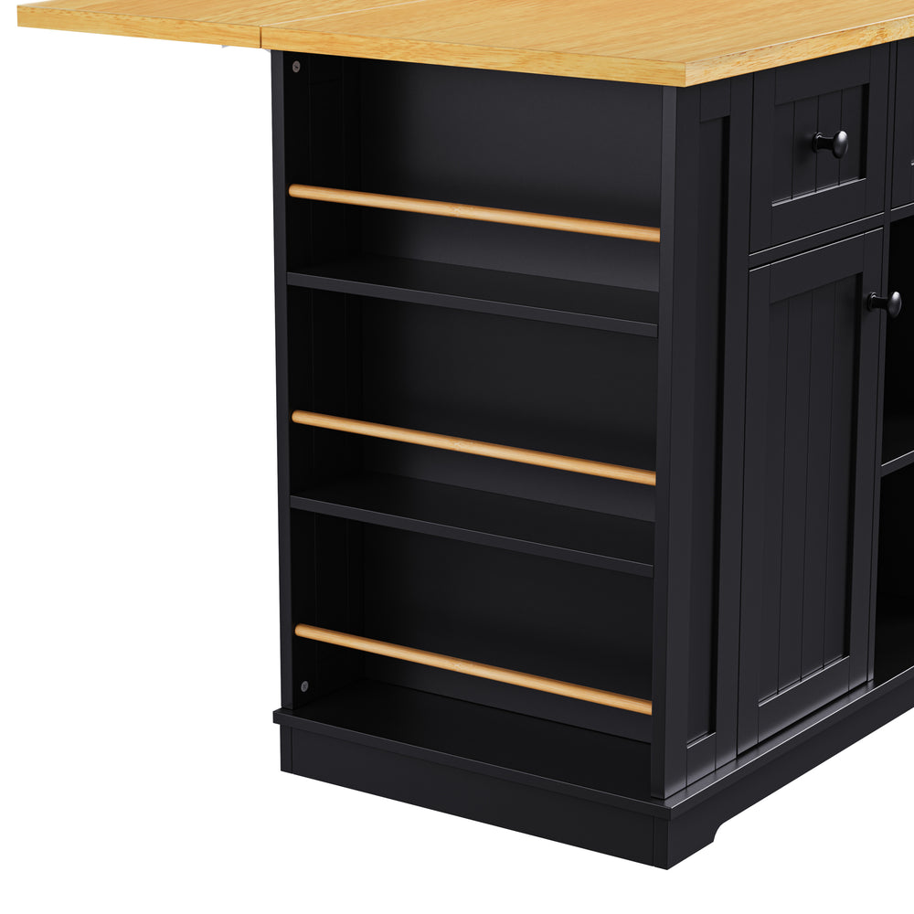 53-inch-black-kitchen-island-cart-with-drop-leaf-and-power-outlet