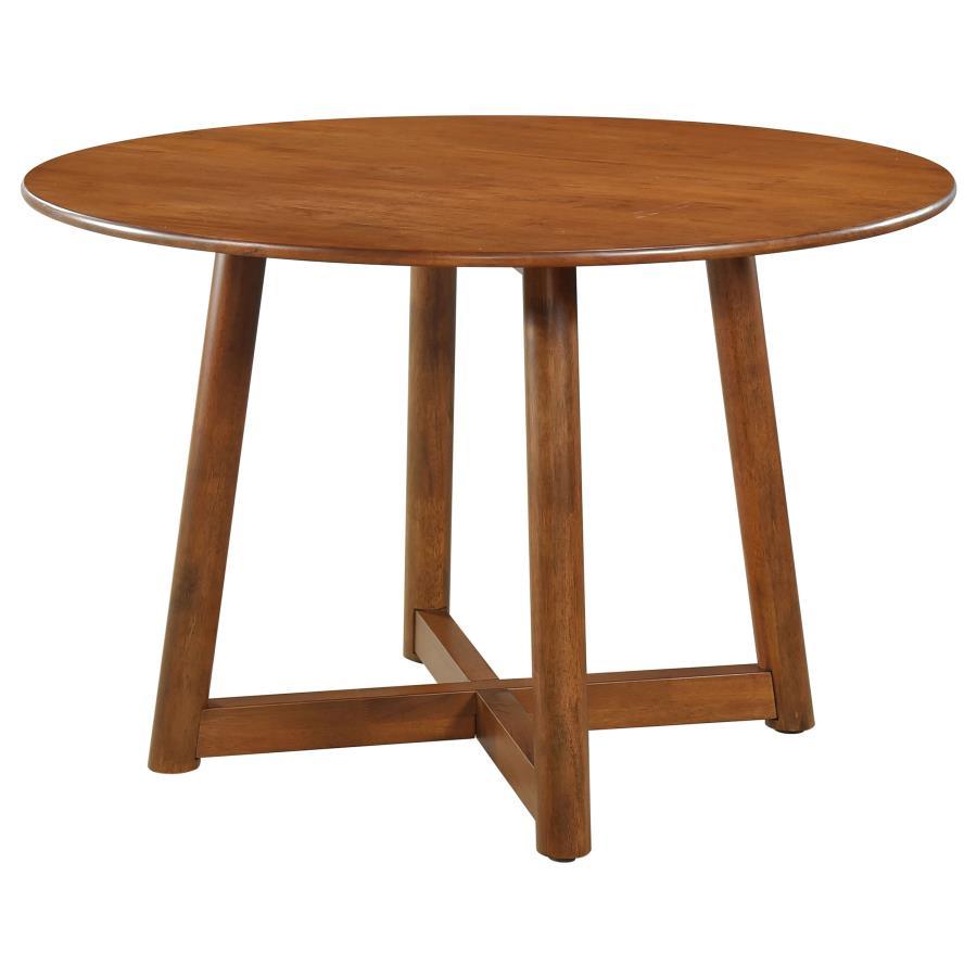 Coaster Furniture Dinah - Round Solid Wood Dining Table - Walnut