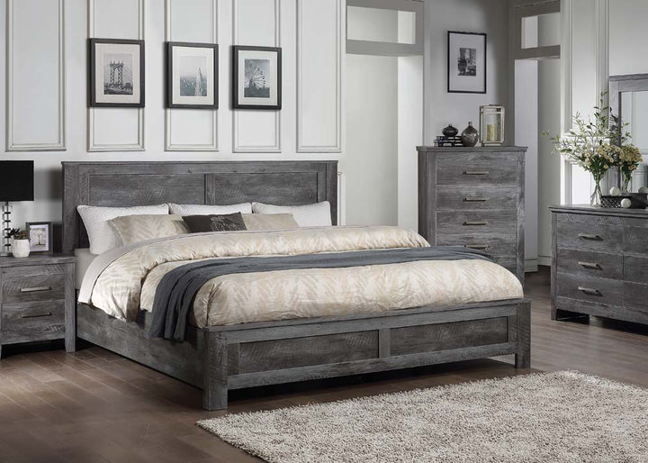 Vidalia - Eastern King Bed - Rustic Gray Oak