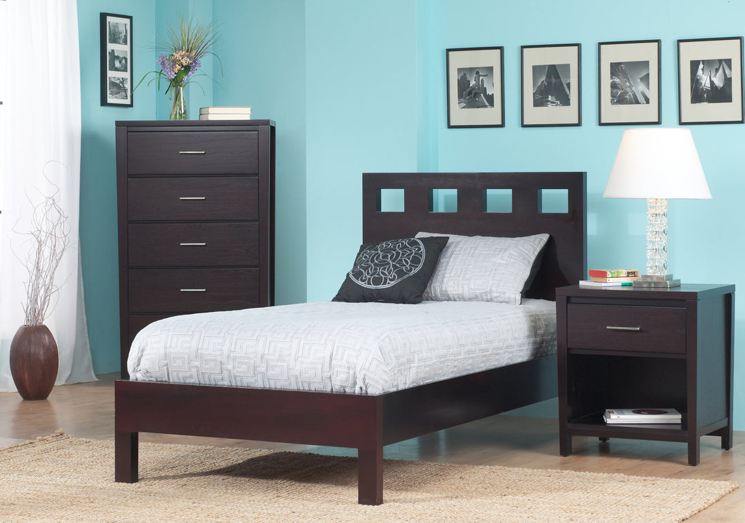 Modus Furniture Rv23F5 Riva Wood Platform Bed In Espresso