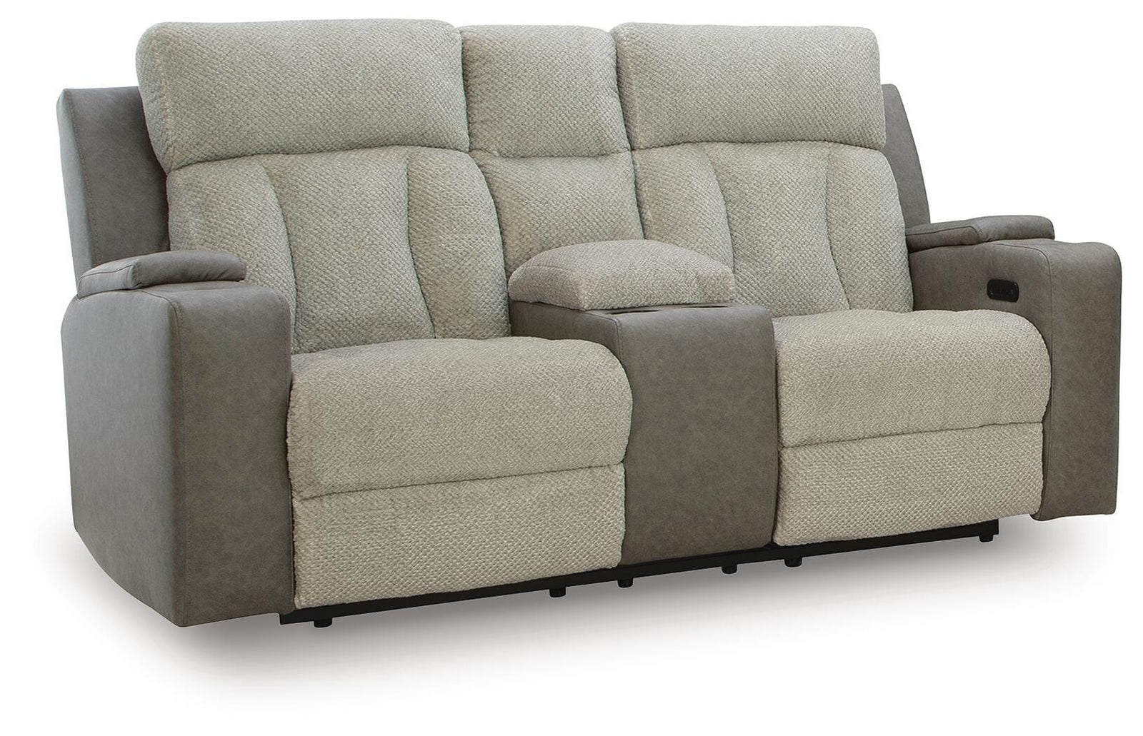 WhipLash Power Reclining Loveseat with Console - Dark Gray (1)