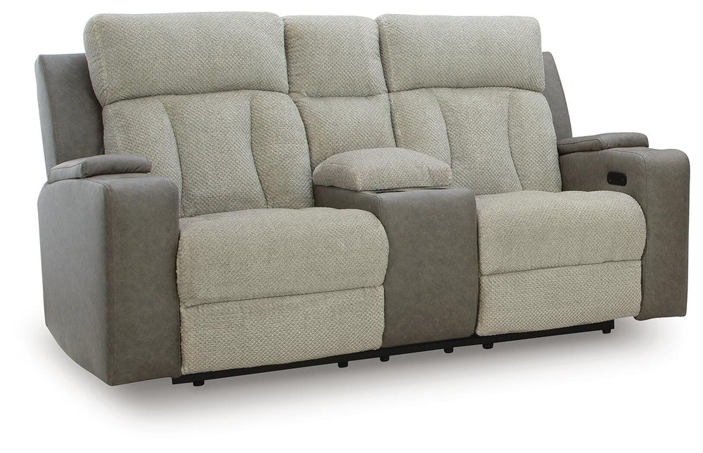 WhipLash Power Reclining Loveseat with Console - Dark Gray (1)