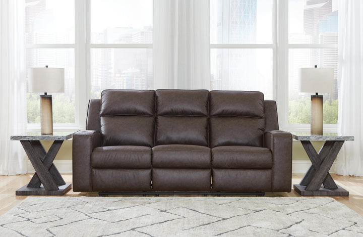Lavenhorne Reclining Sofa with Drop Down Table - Dark Gray (2)