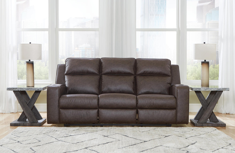 Lavenhorne Reclining Sofa with Drop Down Table - Dark Gray (2)
