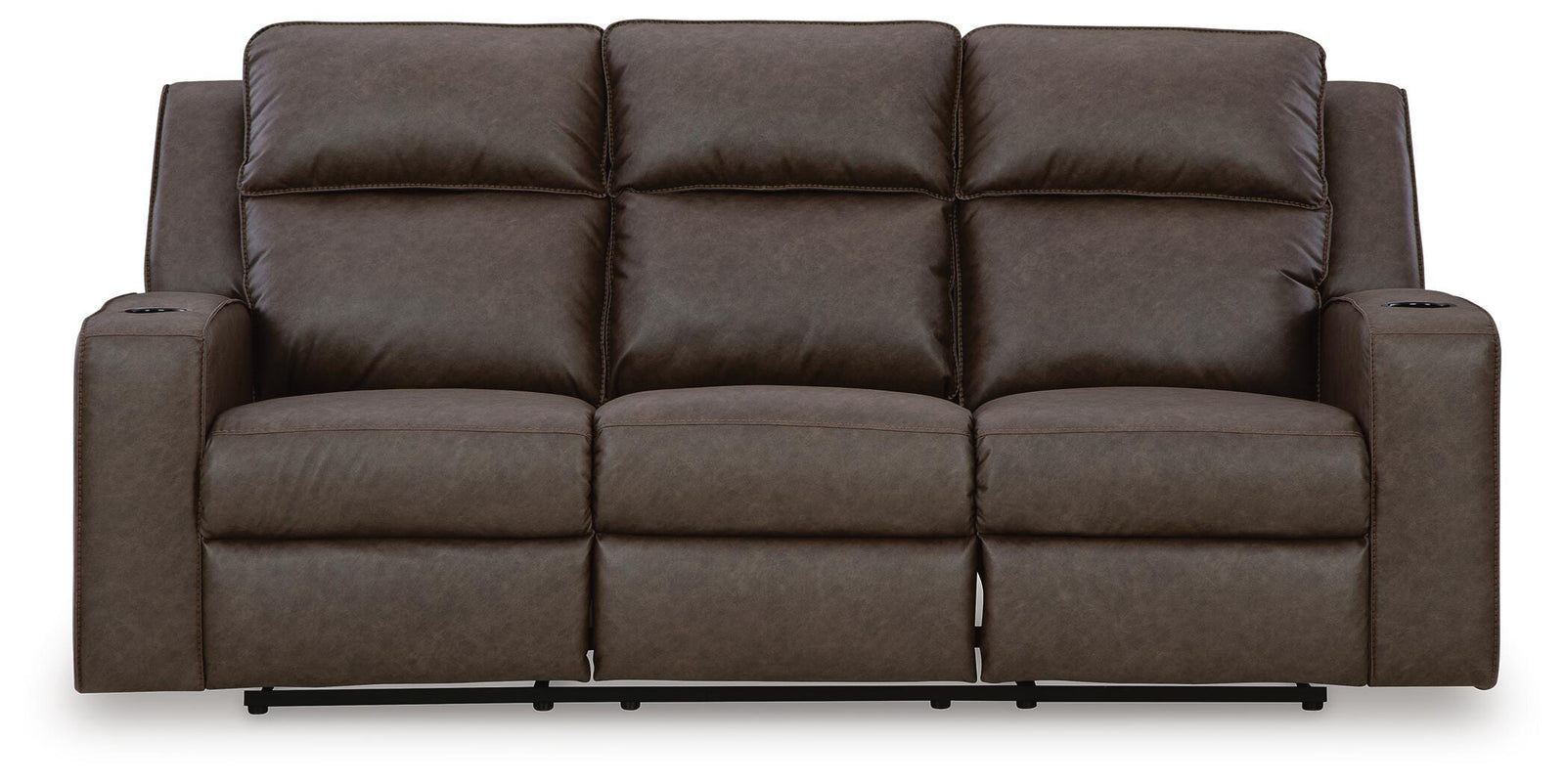 Lavenhorne Reclining Sofa with Drop Down Table - Dark Gray (1)